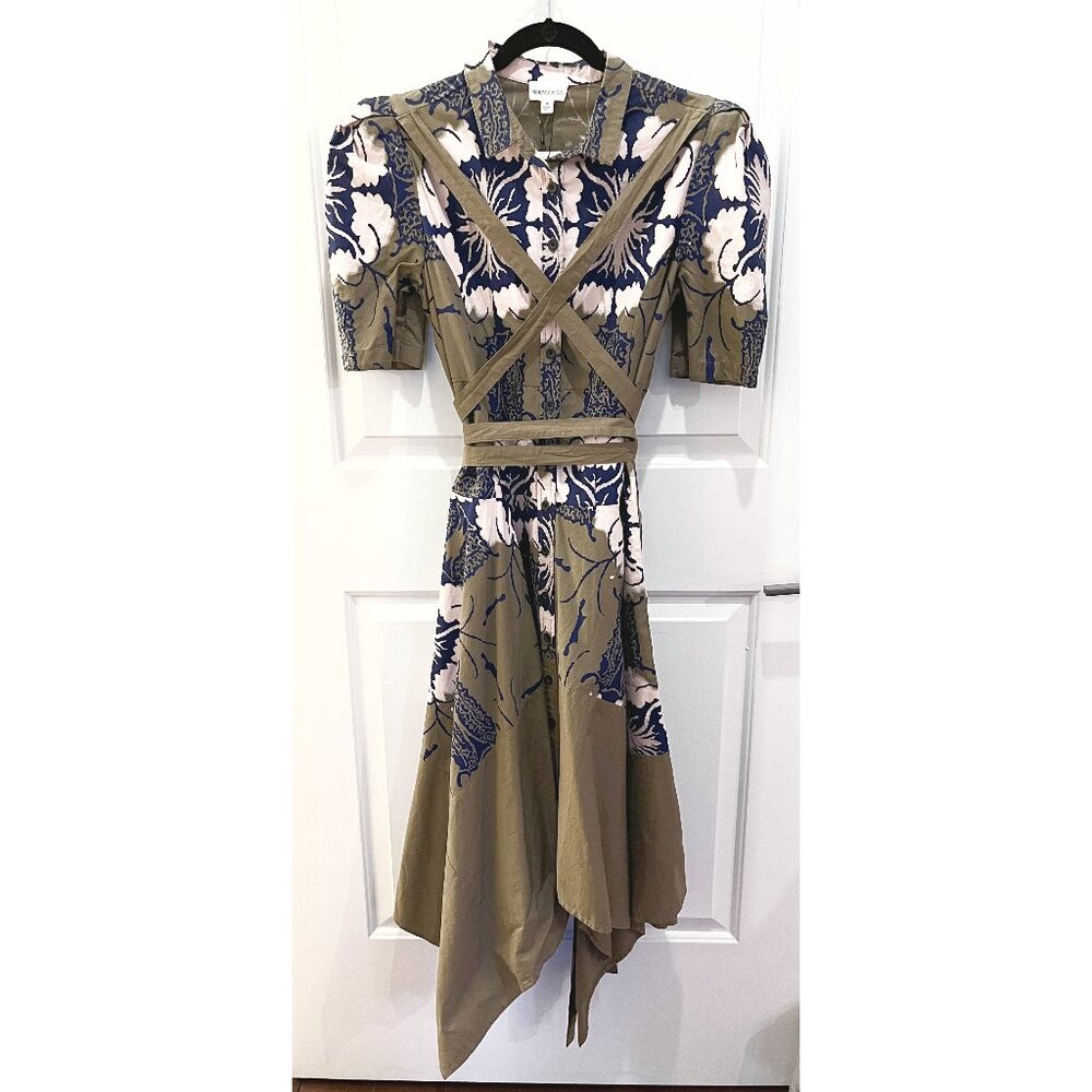 NWT Gary Graham 100% Cotton Floral Shirtdress, Size Medium